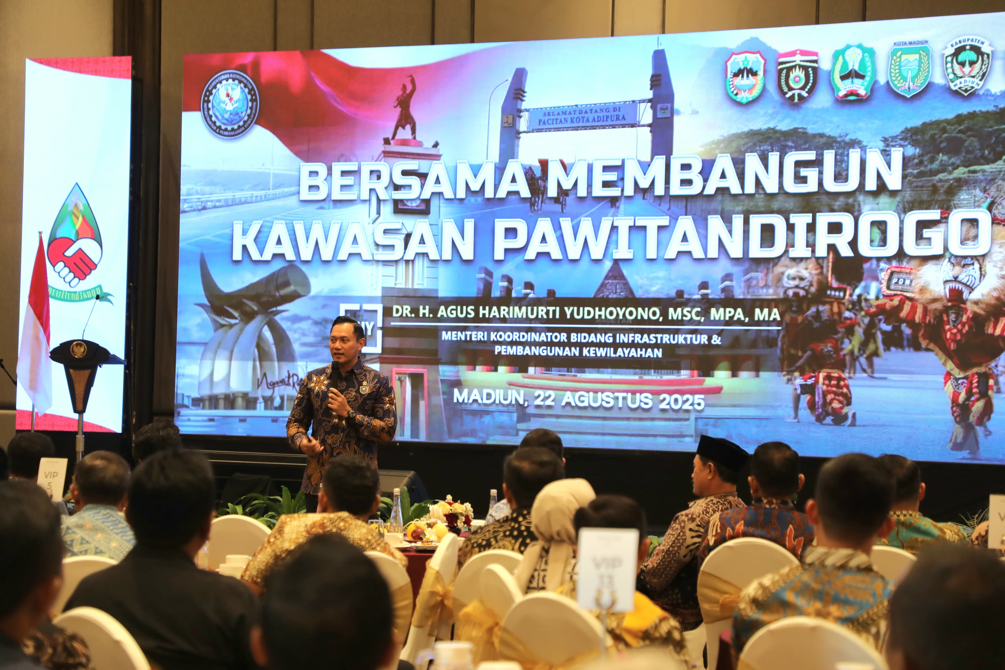 Buka Sarasehan Pengembangan Kawasan, Menko AHY Dorong Sinergi Pembangunan Infrastruktur Kawasan Pawitan Dirogo