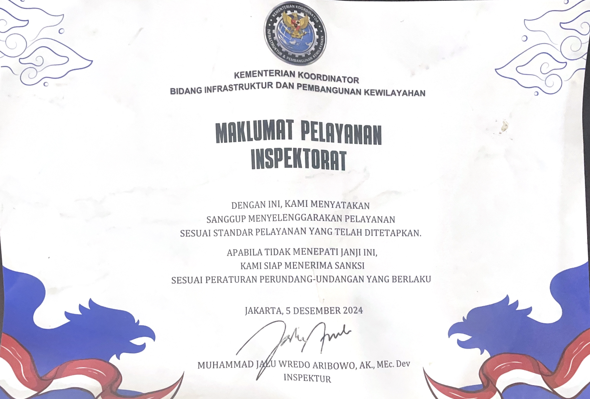 Maklumat Pelayanan Inspektorat