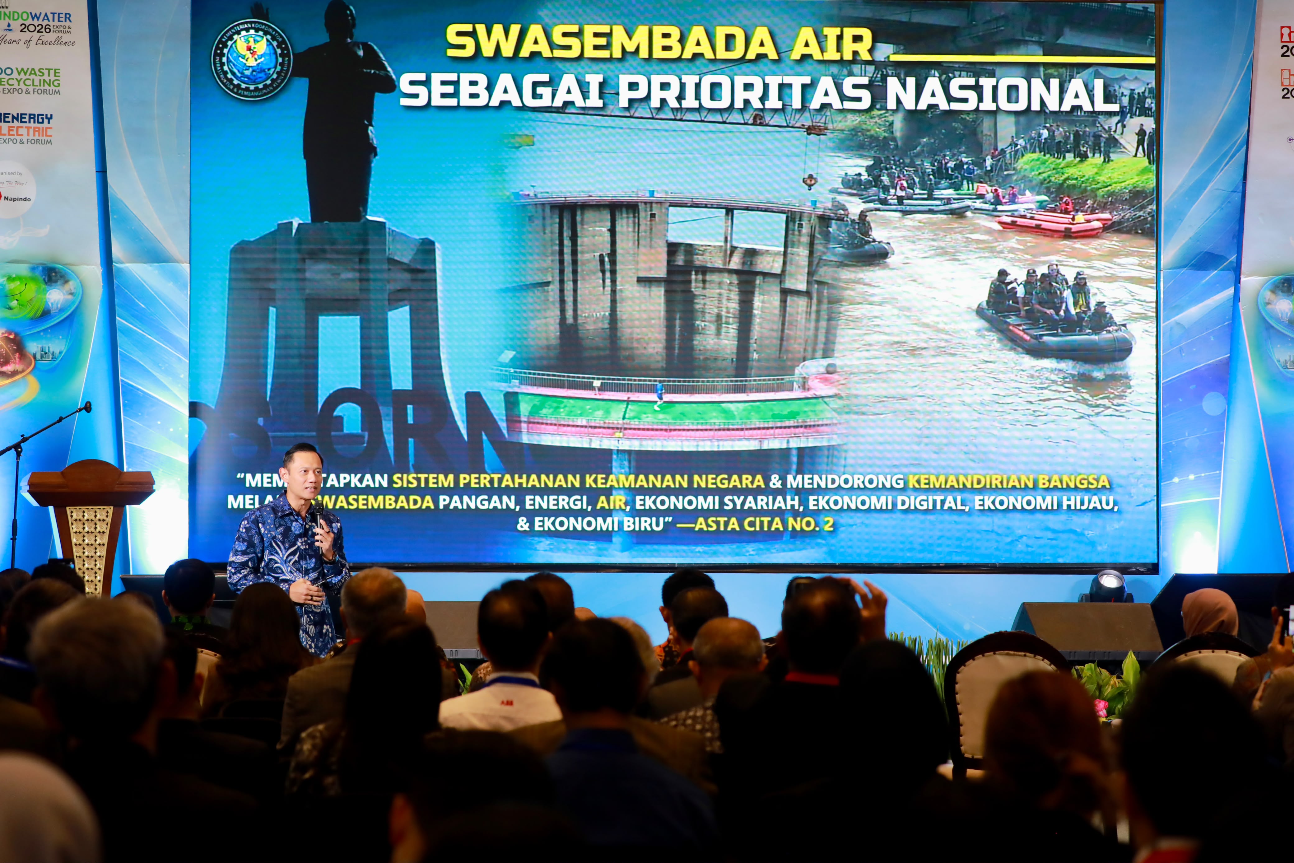 Buka Indowater 2026, Menko AHY: Swasembada Air Fondasi Kunci Ketahanan Pangan dan Nasional